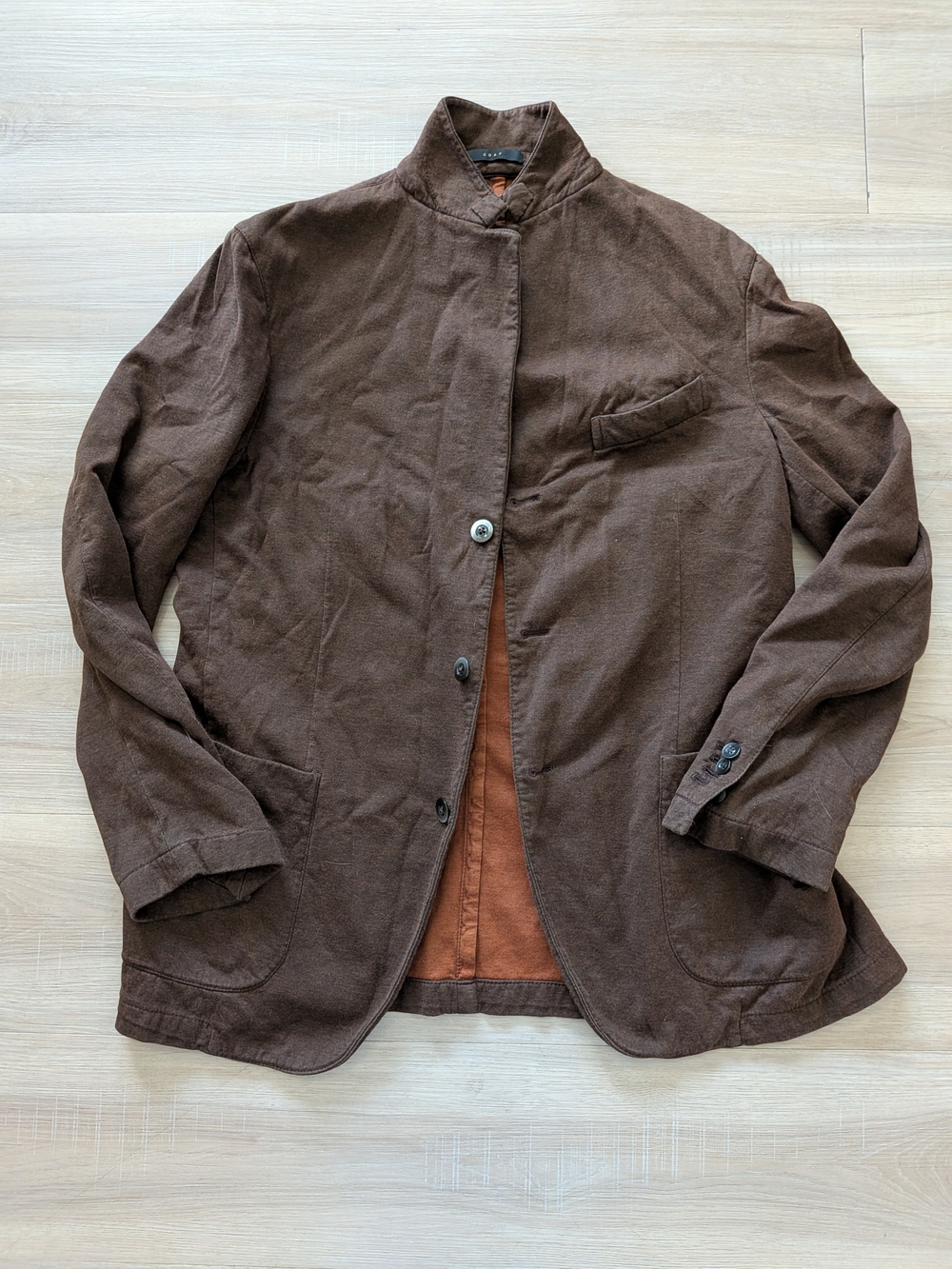 Boglioli Men's Brown Button-Front Coat
